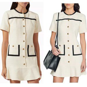 SANDRO jaipur crossgrain trim tweed mini dress NO OFFERS